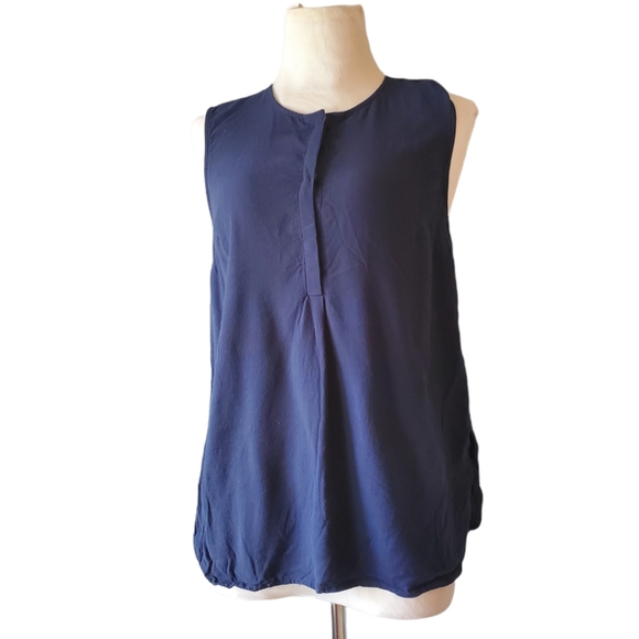 Madewell Womens Sz S Navy Blue Novella Henly Tank Top - Picture 2 of 8